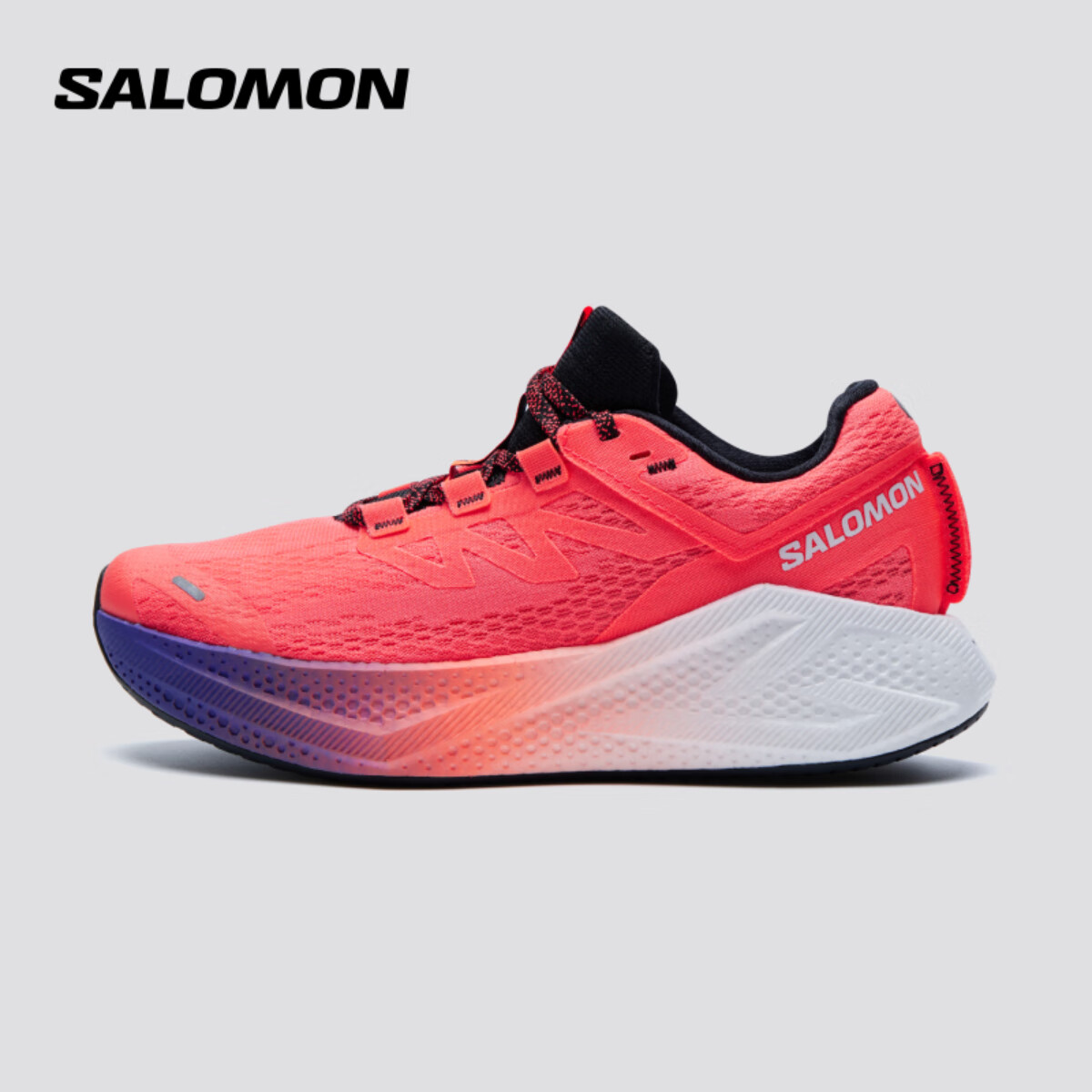 萨洛蒙（Salomon）男款 户外运动轻量舒缓减震跑步路跑鞋 AERO GLIDE 3 GRADIENT 霓虹红 479764 40 (UK6.5丨 40)