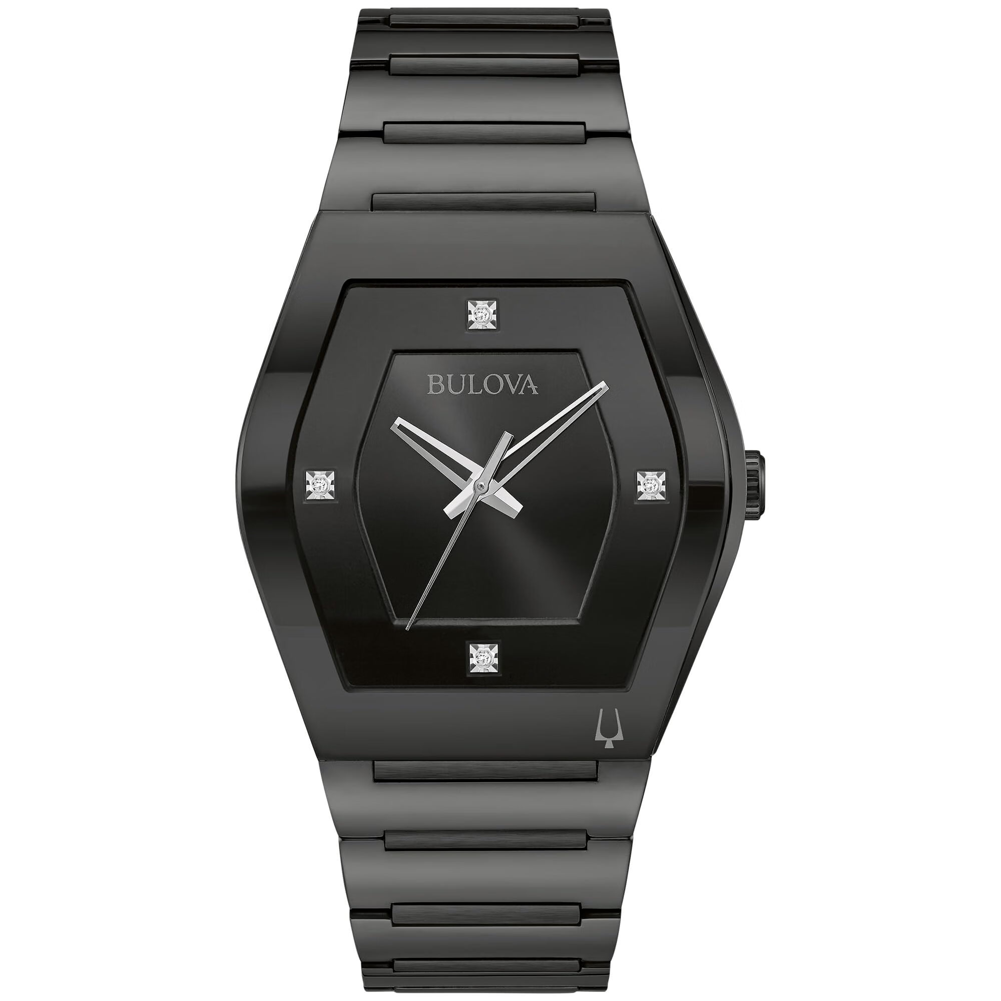 宝路华Bulova 宝路华 男士日本石英徒步表 Gemini Black Black 7.0*7.0*5.0 inches