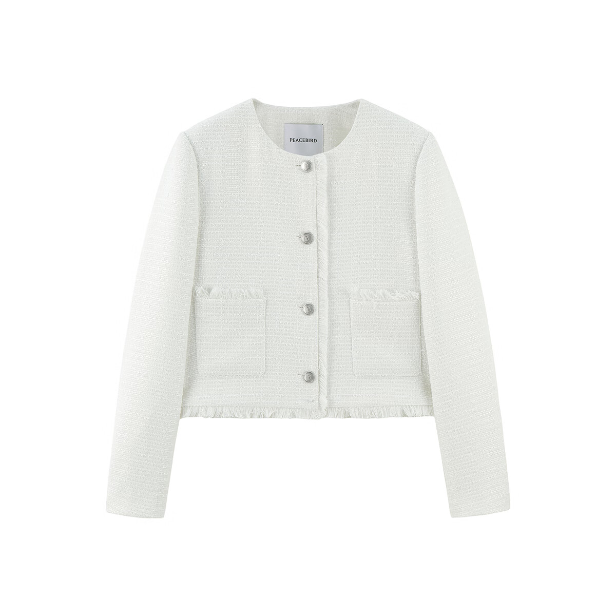 太平鸟秋冬外套集合链接新款女装小香风机车服PU外套冬装夹克 小香风外套白色 M