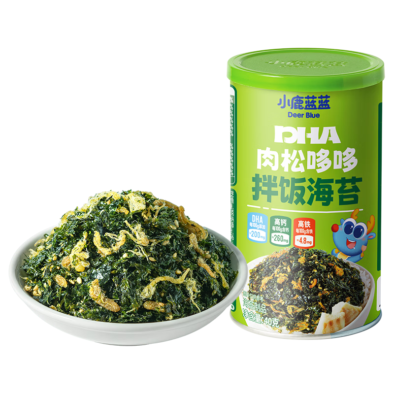 小鹿蓝蓝宝宝肉松鳕鱼拌饭海苔碎40g儿童海苔零食营养调味下饭拌饭寿司