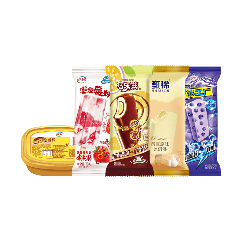 伊利冰淇淋巧乐兹新品苦咖啡克力棒大布丁雪糕冰激凌冰棍批发 共50支（共3230克）