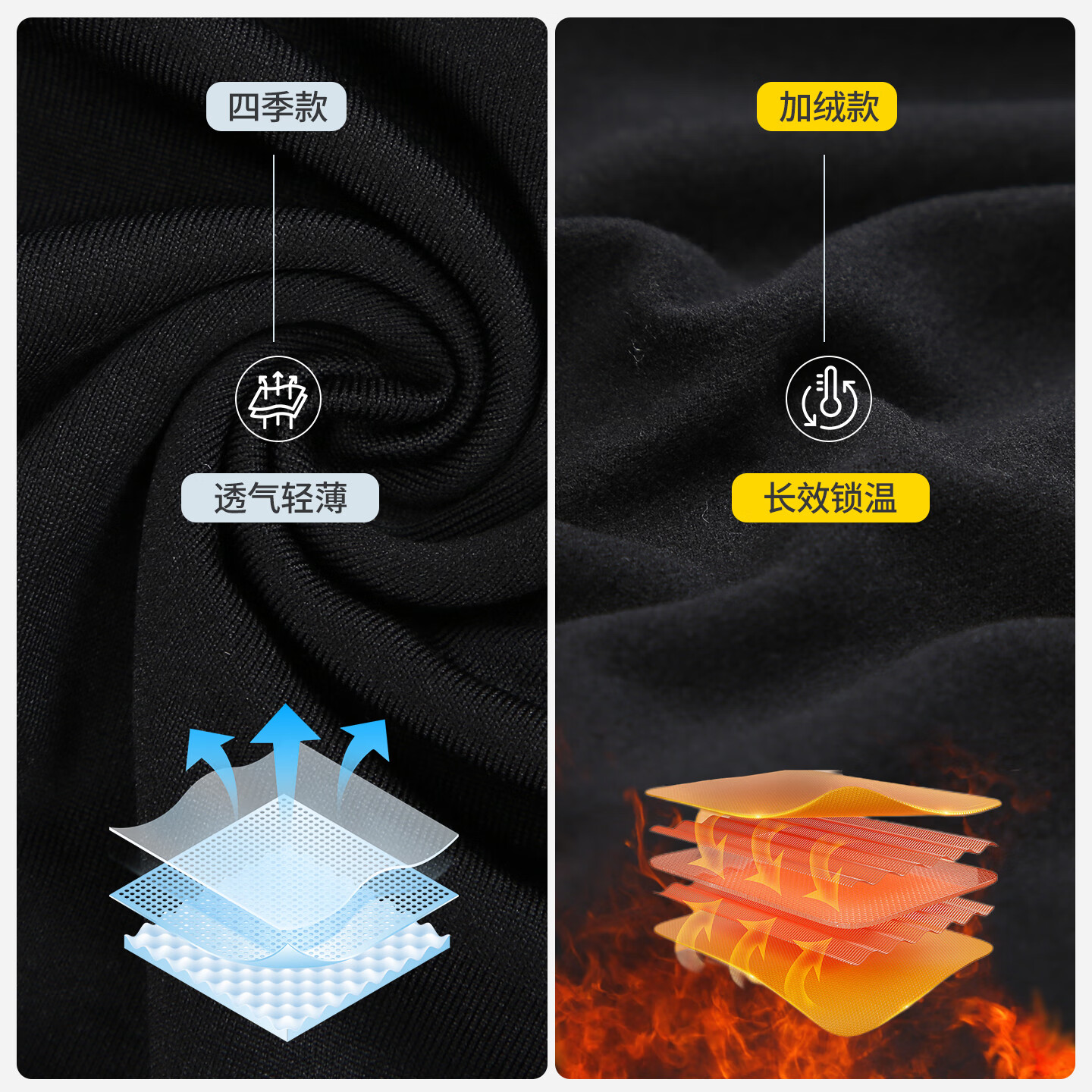 阿仕利塔(ATHLETA)速干衣紧身衣长袖加绒秋冬跑步健身篮球足球训练衣运动套装打底衫 黑色【加绒保暖】套装 L
