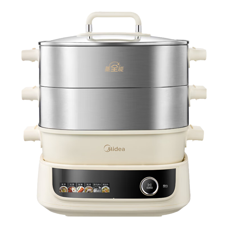 美的（Midea）多用途锅 电蒸锅电火锅 多功能锅蒸包子锅电锅 加厚不锈钢电炒锅电煮锅 电火锅MZ-ZGC282866