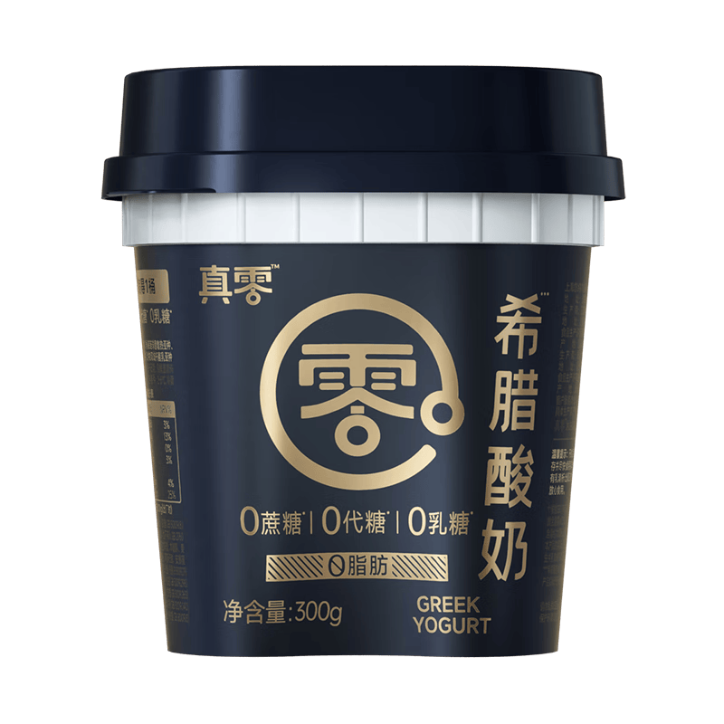 真零脱脂希腊酸奶300g*4罐低温酸奶0添加蔗糖0乳糖 源头直发 包邮