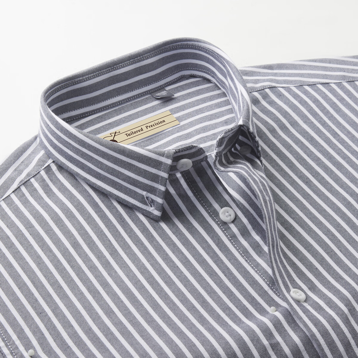 杉杉(FIRS)【100%棉】色织条纹衬衣男小标长袖衬衫男春秋宽松长袖衬衫男 海岩灰 41 180/96A(41)