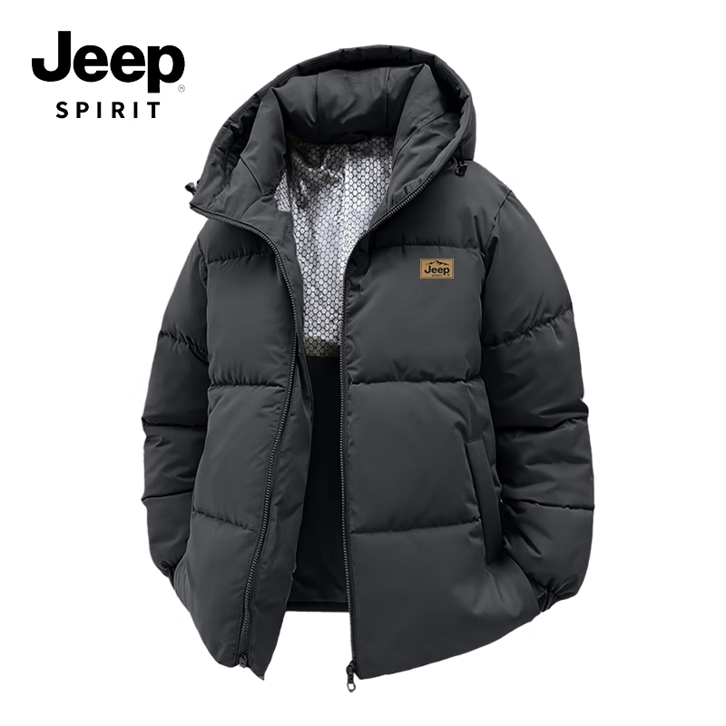 JEEP SPIRIT吉普男女款冬季新款潮流连帽外套加厚保暖棉衣日常通勤外穿棉服男