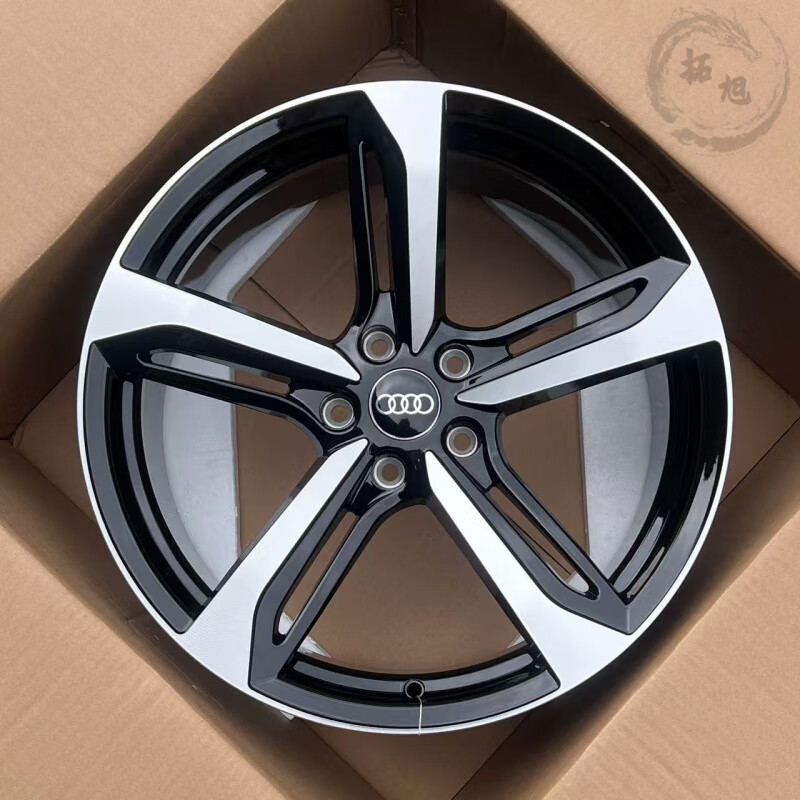 奥迪a3a4la5a6la7a8q3q5tt改装轮毂钢圈 网红刀锋战斧旋压款黑色车面