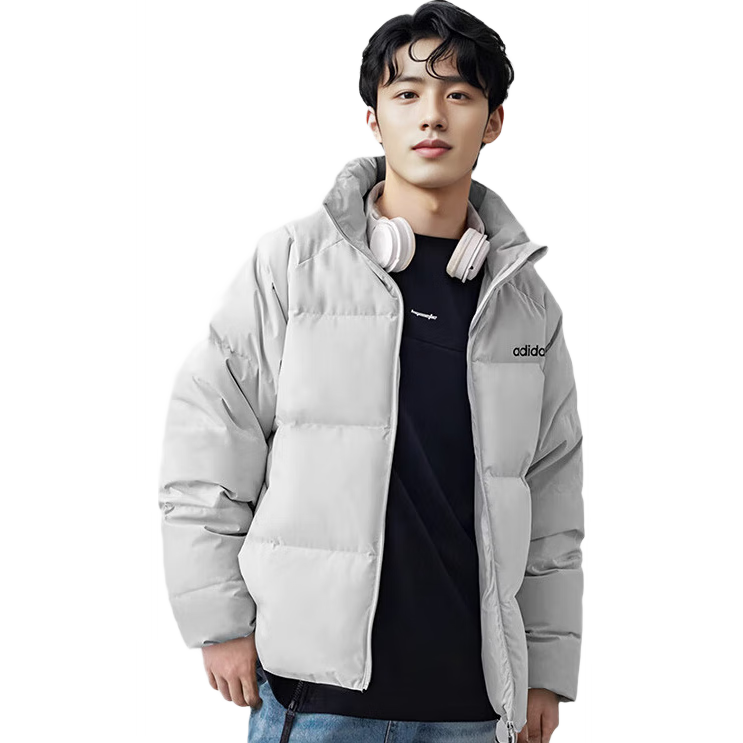 阿迪达斯 (adidas)冬季男子通勤防风保暖上衣立领运动70%鸭绒羽绒服 XS码