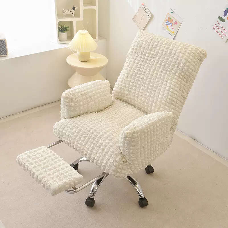 咏幻电脑椅可躺全包套罩办公椅套老板椅套子单人沙发防尘套书房转 驼色是椅套不是椅子 大号椅套送搁脚凳子套