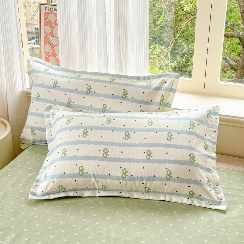 多兰诗（Duolanshi）磨毛四件套 斜纹印花卡通套件被套床单宿舍四季床上四件套 点点情深 2.0米 床单款 -被套200*230 四件套