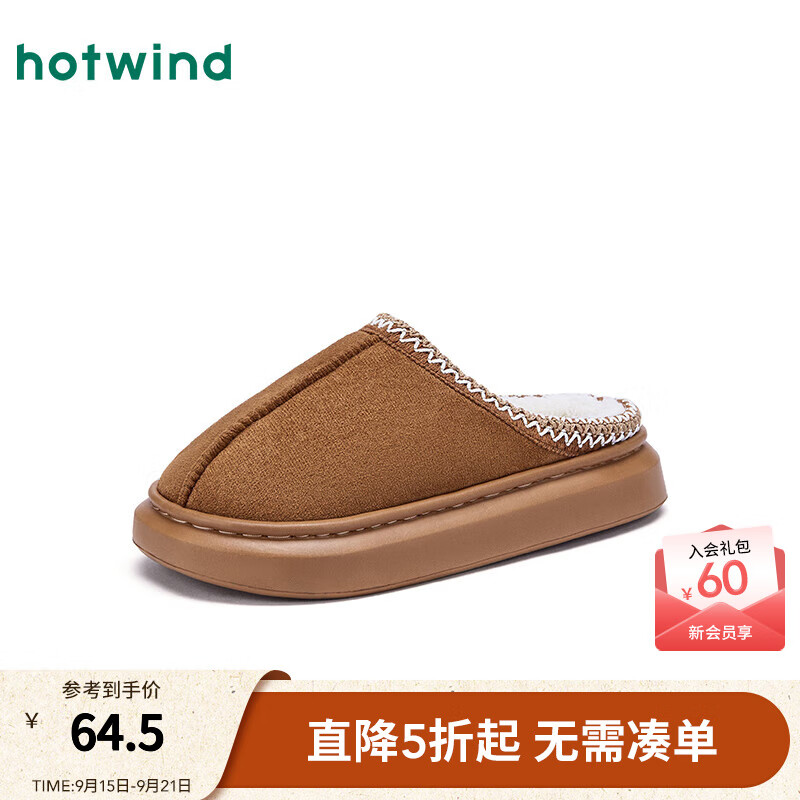 热风平底毛毛鞋女鞋2025年冬季新款女休闲家居拖舒适毛绒包头拖鞋 02棕色 36-37 S