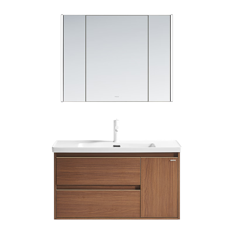 法恩莎（FAENZA）中古風智能實木浴室柜組合陶瓷一體盆衛(wèi)生間洗臉盆柜-云棲80cm