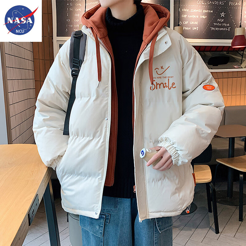 NASANCU男士羽绒服2023新款加厚保暖笑脸衣服 参考尺码表购买 M