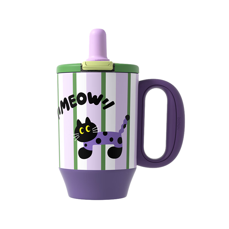 BABLOV花伴森保温杯男女士大容量冰霸杯高颜值陶瓷覆膜内胆吸管水杯子