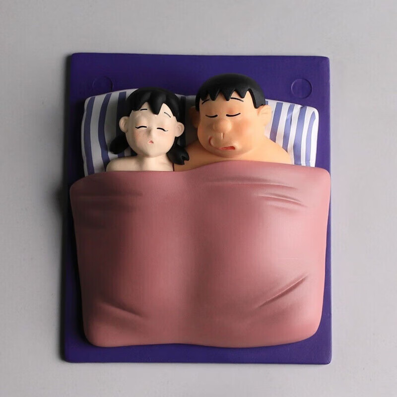 fancychic动漫q版公仔 磁吸冰箱贴 睡觉胖虎静香 爱心胖虎 摆件家用