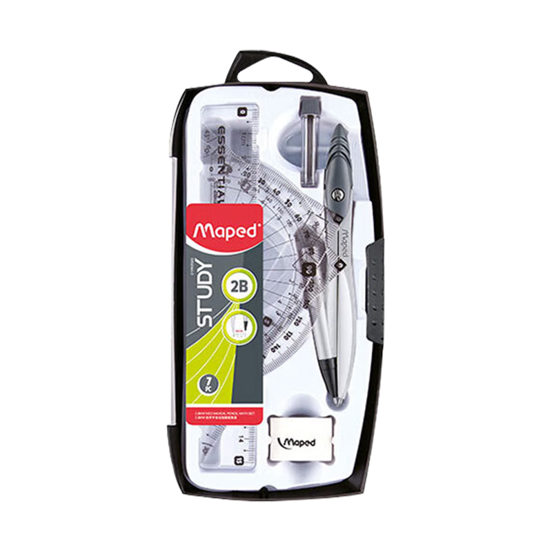 马培德（Maped）优学子自动铅绘图圆规套装 高初中小学生考试数学绘图画图制图学习工具 199393CH自动铅款