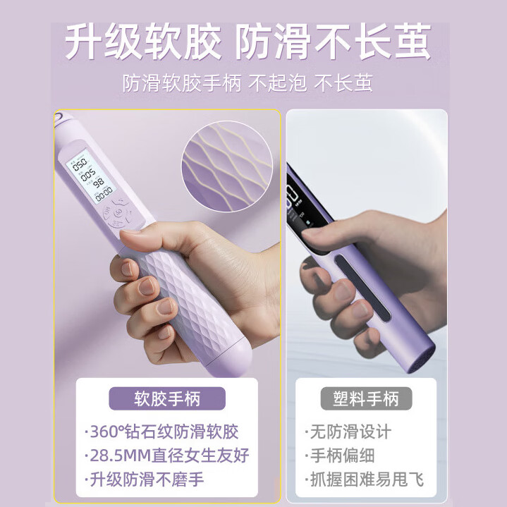 煦凛德国无绳跳绳减肥专用计数负重暴瘦成年人男女士儿童大球 【纽扣电池款】65mm无绳大球/黑