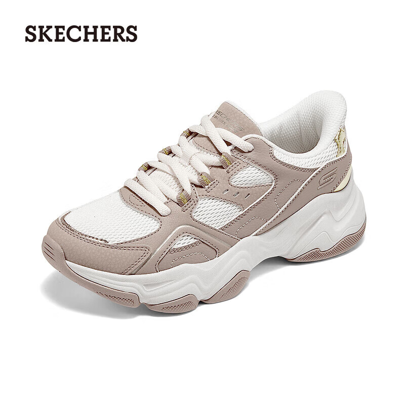 斯凯奇（Skechers）女鞋秋季闪穿鞋舒适休闲老爹鞋117686 棕褐色/TAN 37