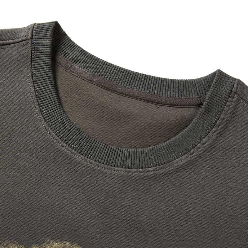 乐町饼干印花短款卫衣 深灰 L