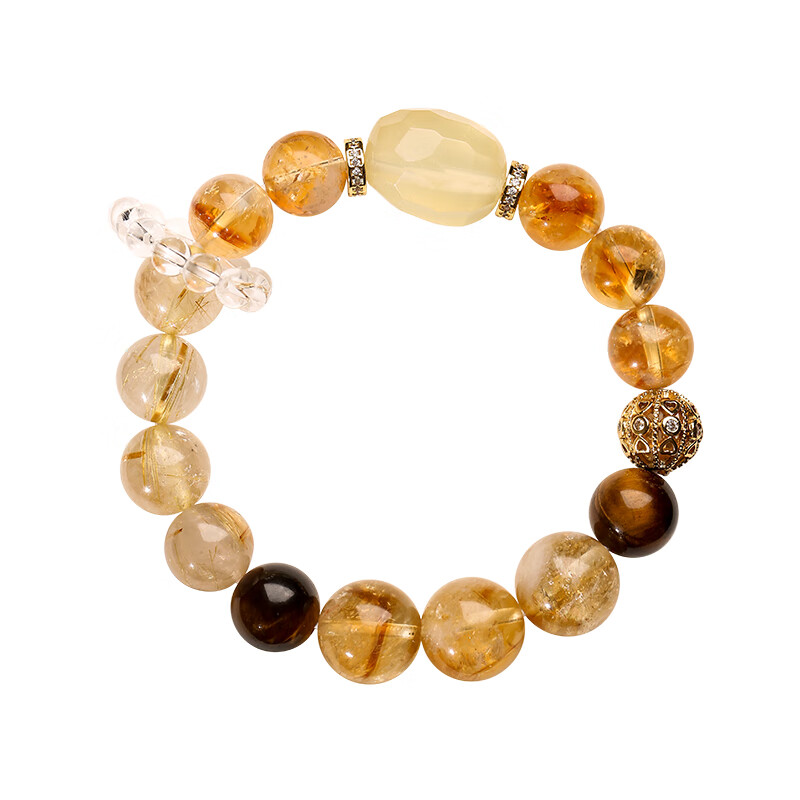 灵机生活馆2026年麦玲玲同款黄水晶手链金发晶本命转运珠手串貔貅新年礼物 【横财】黄水晶路路通手链 优选高端天然水晶