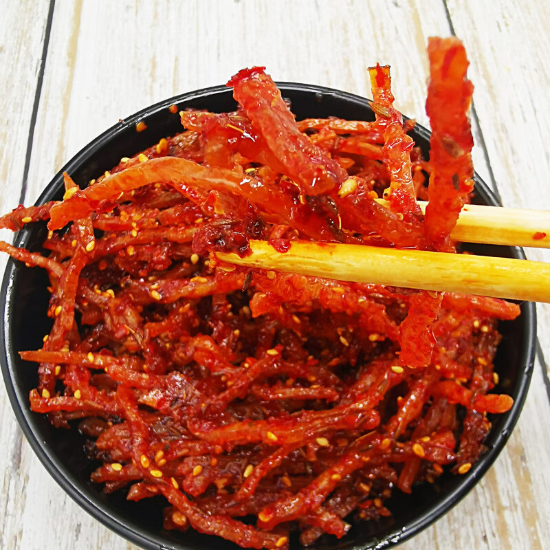 牛味坊火辣鱿鱼丝香辣明太鱼丝100g休闲海鲜即食零食延边朝族鱿鱼 火辣鱿鱼丝1袋