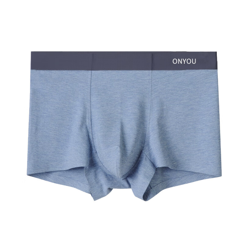 歐林雅（OLY）竹纖維內褲男士無痕平角內褲中年大碼寬松透氣青年四角褲 湛藍 3XL 185_