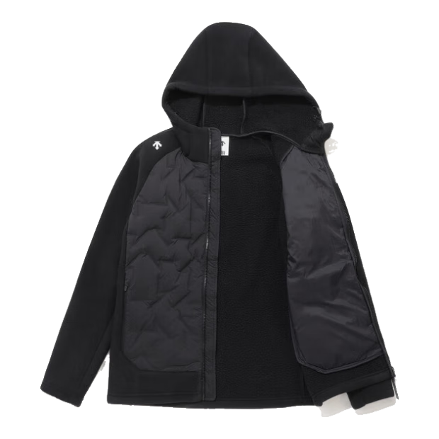 迪桑特(DESCENTE)24冬季男士羽絨服 時尚百搭防水鴨絨 隔熱保暖舒適混合抓絨夾克 黑色/ BLACK M 90/M(女)(34-35.5)