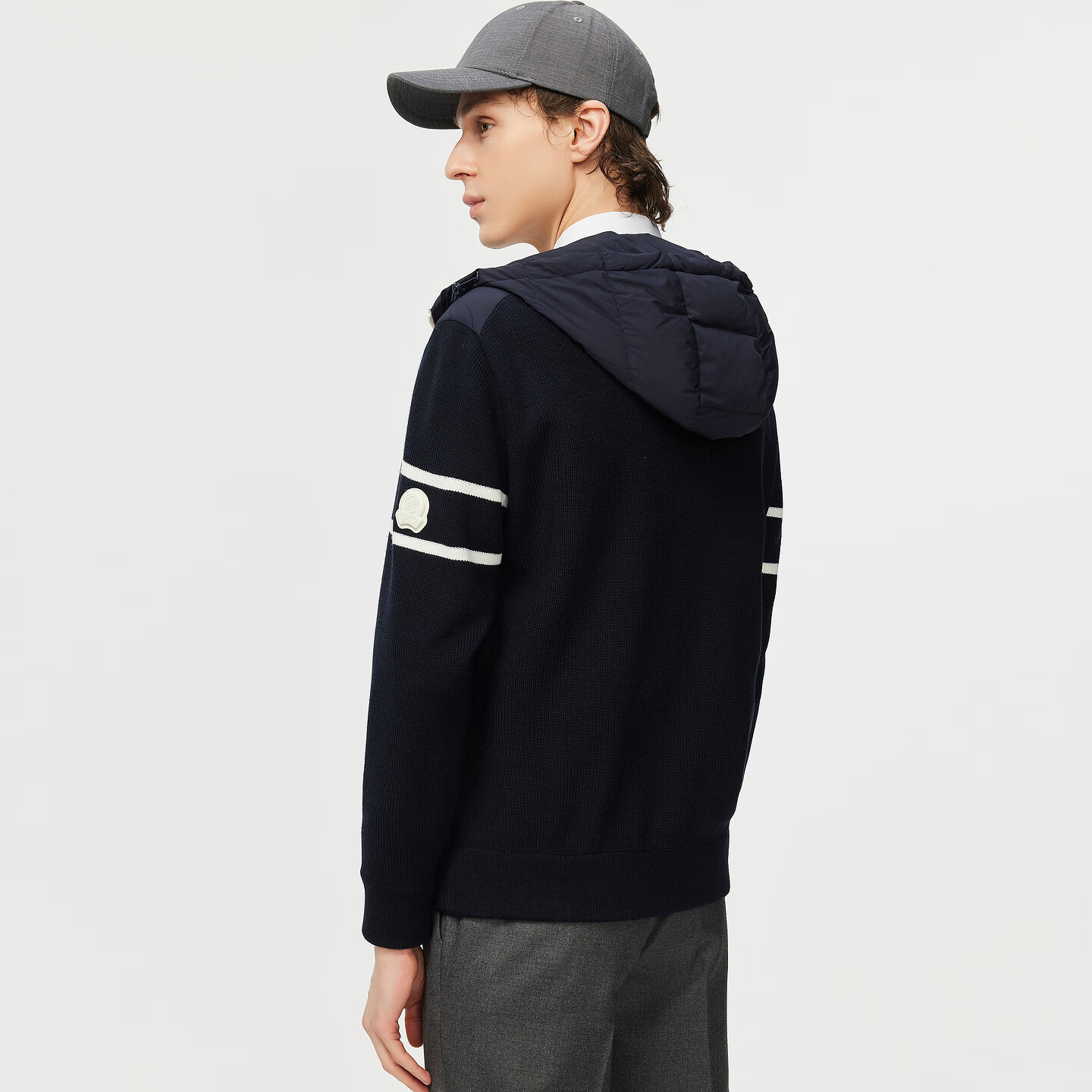 C'N'C【奢侈品衣服】CNC25秋冬新款连帽轻薄羽绒服拼接撞色外套男 藏青 54 /XL/(185/100A)
