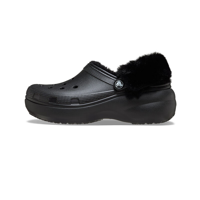 CROCS卡骆驰经典云朵暖绒洞洞鞋保暖舒适棉拖|212854 黑色-001 38 (240mm)