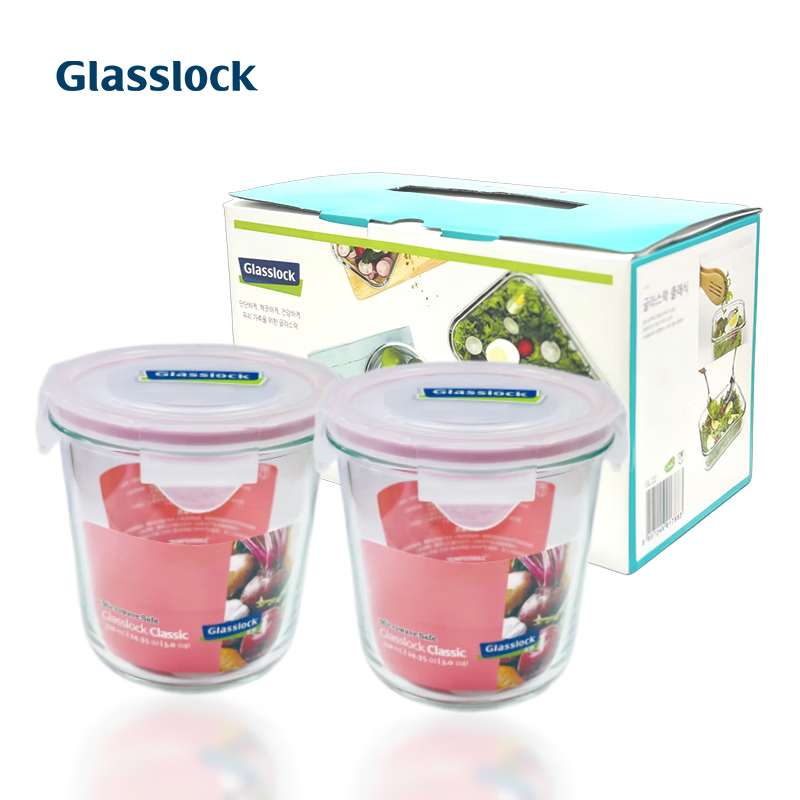 GLASSLOCK�����������ȸֻ�������Ͳ���ʺ�������΢��¯�������� ���ʺ�װ��Բ��720ml*2 75.1Ԫ