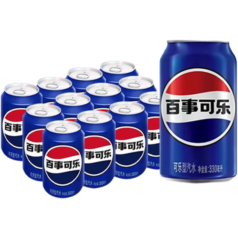 百事可樂(lè )經(jīng)典原味碳酸飲料整箱12罐裝330ml易拉罐汽水 【款】百事可樂(lè )原味330ml*12罐