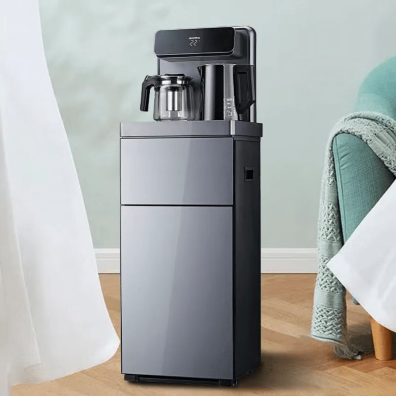 澳柯玛（AUCMA）智能语音茶吧机立式全自动下置水桶冷热办公饮水机家用烧水 【本店】大款灰色茶吧机 温热型