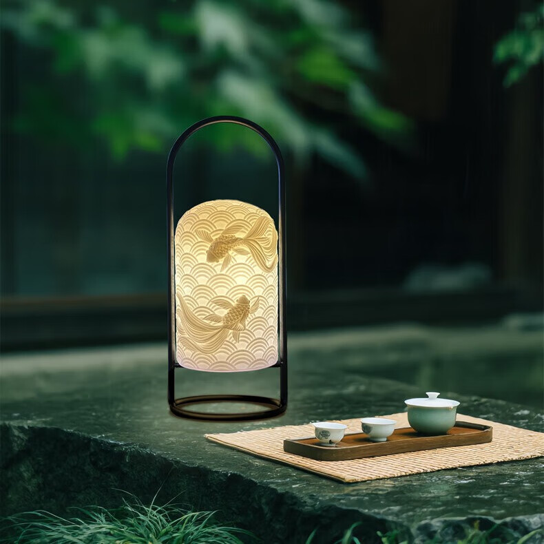 观隐泉州非遗陶瓷新中式充电小夜灯乔迁礼物送礼玄关客厅氛围灯高级感 金玉满堂