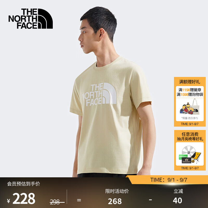 ���棨The North Face���ٸ�����ӡ��LOGO����T��������ʪ͸��25������Ʒ|88GY 3X4/��ʯɳ L /175