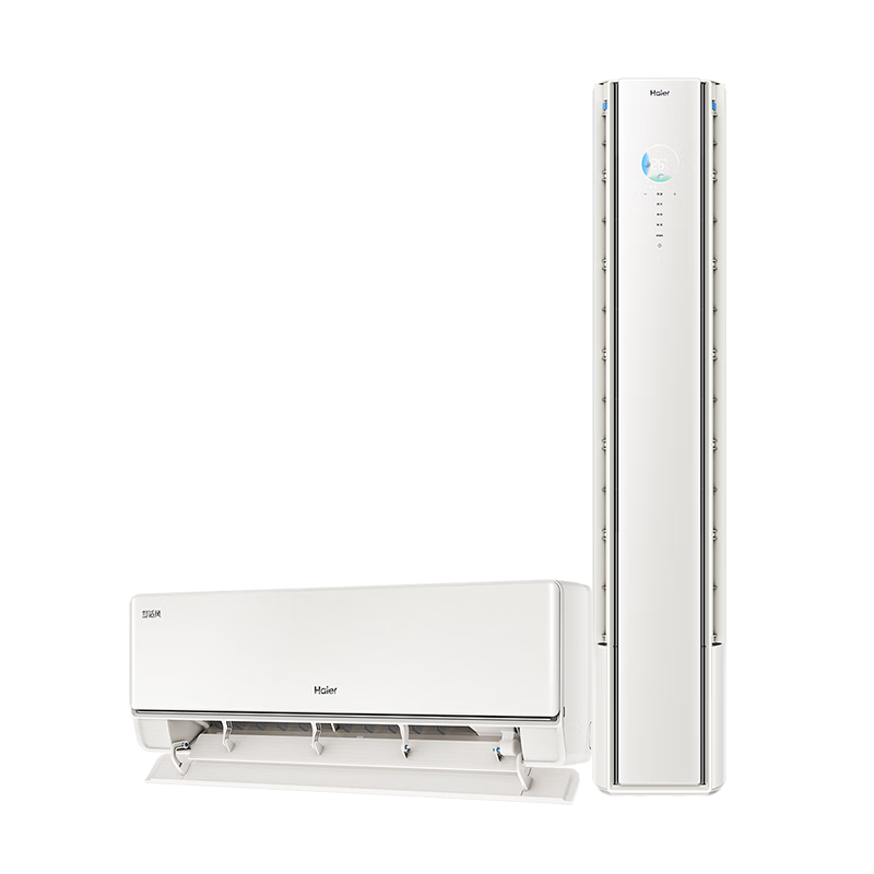 海尔（Haier）舒适风AI人感防直吹空调套装 挂机+柜机（一室一厅）一级能效省电以旧换新 国家补贴 【麦浪套系】