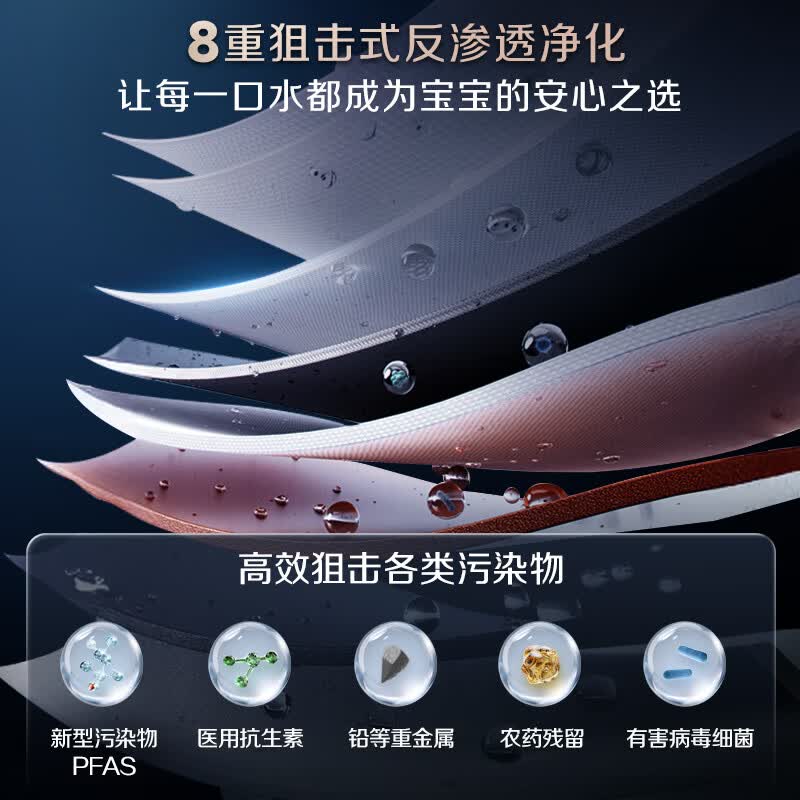 史密斯（A.O.SMITH）【热销TOP1】佳尼特净水器厨房专用台下直饮机净水机饮水机家用过滤器 蓝鲸2.0 小体积CR2000BM1 2.64升/分钟澎湃大流量 全时高水效 5年长效RO膜