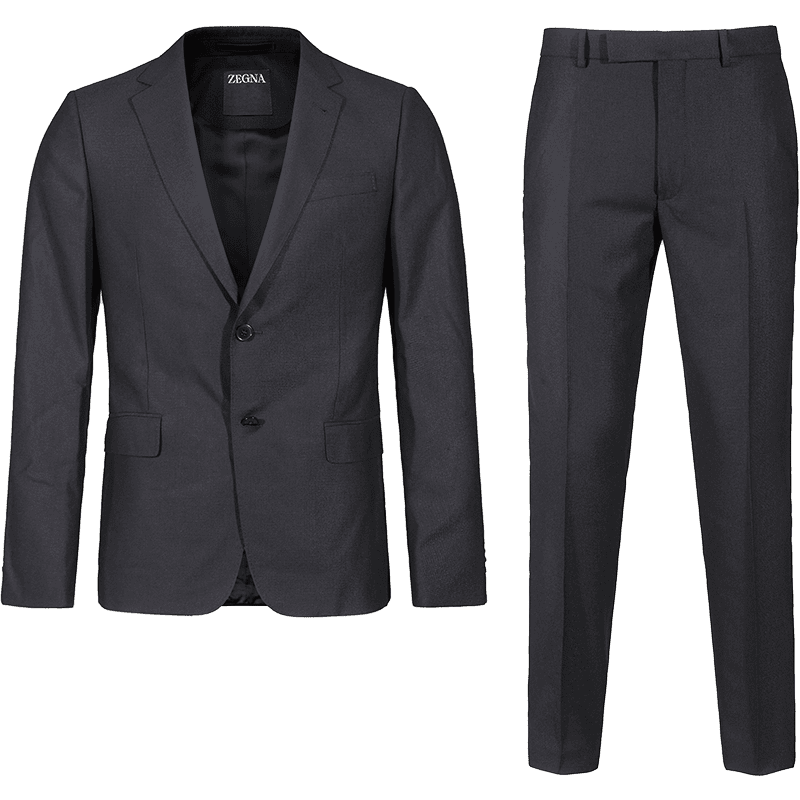 杰尼亞(Zegna)男士UseTheExisting兩粒單排扣商務西裝西褲長褲西服套裝 281CGA 822731A8 黑色 50 /l