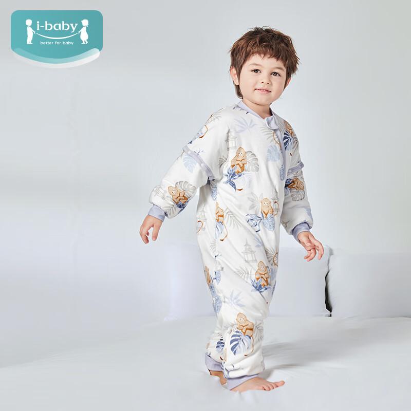 ibaby恒温睡袋婴儿秋冬睡袋长绒棉防踢被宝宝分腿睡袋【秋冬夹棉】B 【暖冬夹棉120g】金丝灵猴（室温16-20℃） 90码【推荐身高80-90cm】 京东折扣/优惠券