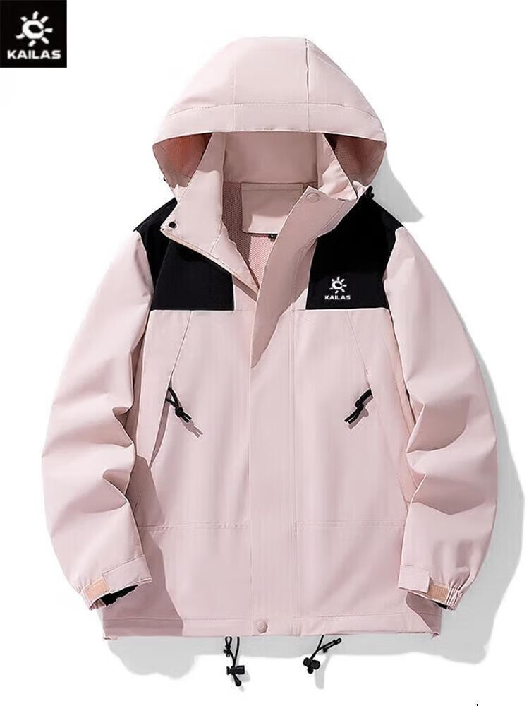 凯乐石冲锋衣外套情侣装秋款新款户外单冲防风上衣旅游登山服 粉色 XS