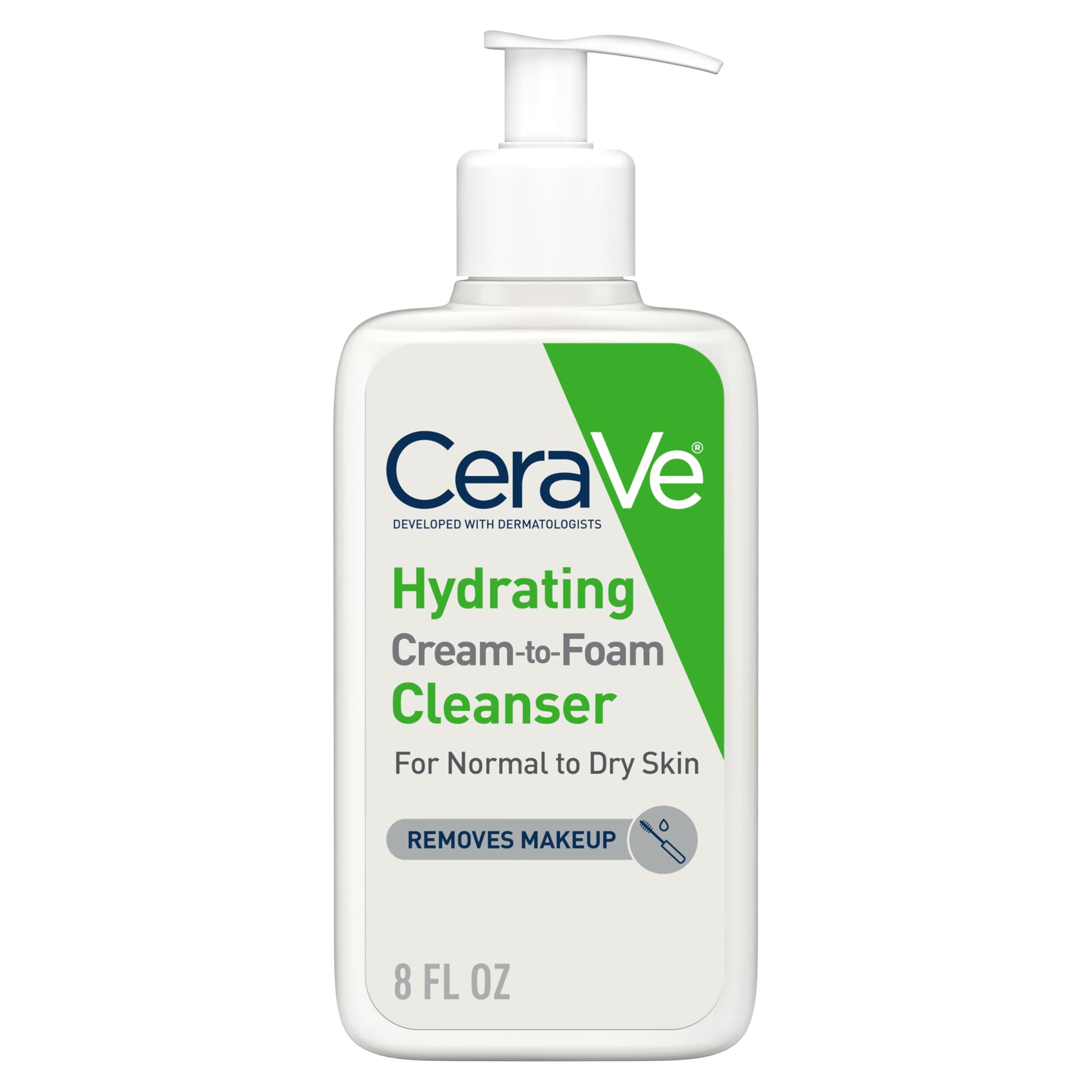 CeraVe Hydrating Cream To Foam Cleanser  Makeup Remover Face 8 Fl.Oz (约 236 ml) * 1 件装