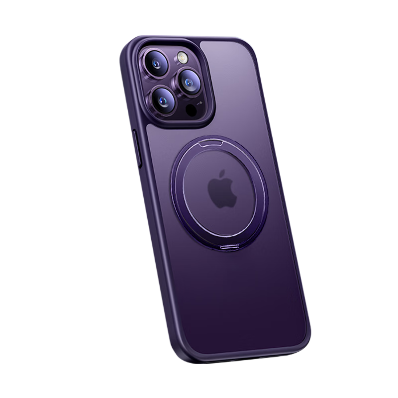 【升级旋转款】图拉斯支点壳O iphone14promax手机壳苹果14promax保护套磁吸防摔 【磨砂紫】360°旋转丨认证防摔丨超强磁吸