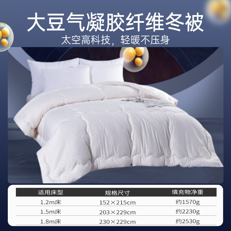 雅芳婷（A-Fontane）气凝胶大豆纤维被大豆蛋白被冬季蓄热保暖被子被芯冬被床品 PL042新款大豆冬被_【大豆蛋白填充+柔软蓬松+ 152X215cm(适用1.2m床)