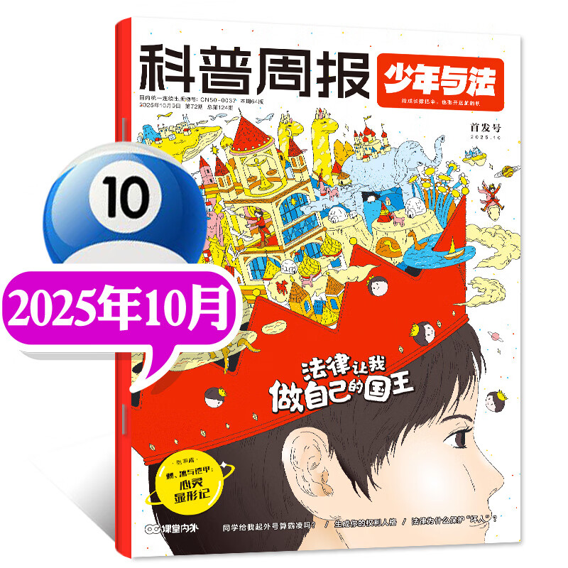 【全年/半年订阅】科普周报少年与法杂志2025年-2026年1-12月国家青少年9-15岁中小学生法治素养教育周报法律原来这么有趣漫画非过刊 【现货】25年10月