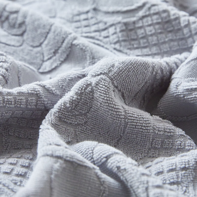 蜜乐暖A类100%纯棉枕巾男士防油防汗全棉枕头巾冬季吸汗大枕巾纱布枕套 繁花-灰【全棉毛线圈针织工艺】 【加厚加大】52x75cm【单只装】