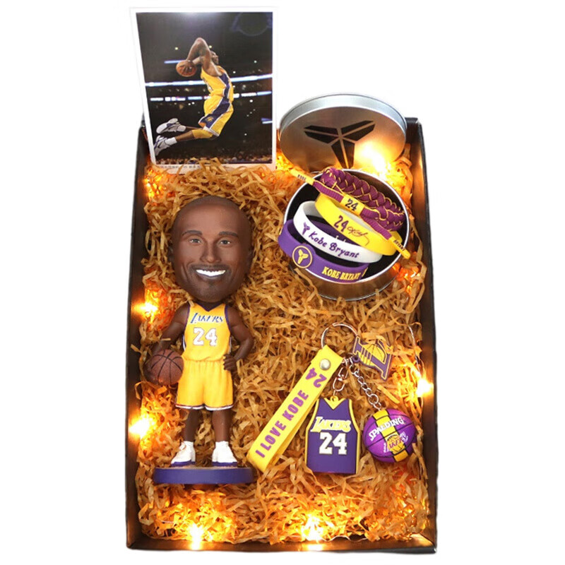 梦京鱼篮球礼盒生日套装nba科比詹姆斯欧文库里麦迪保罗斯人偶模型摆件 库里 送卡片+手环+礼袋