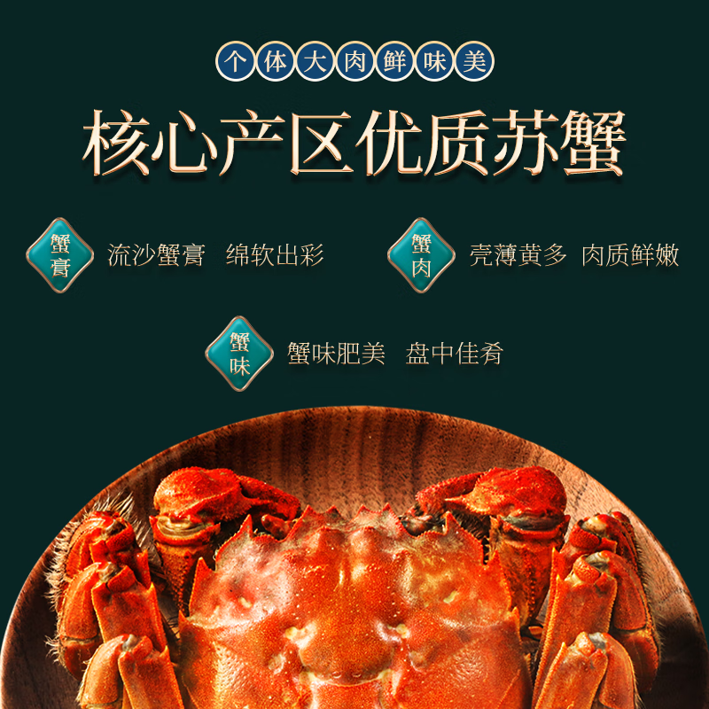 蟹妃蟹煌【礼券】苏州精品大闸蟹螃蟹券卡10只礼盒装礼券中秋节日送礼 1588 公4两母3两 5对 10只