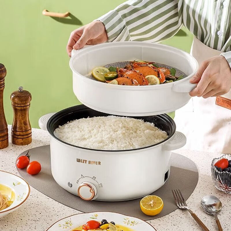 德国全自动一体炒菜电炒锅多功能料理锅蒸煎炒涮不粘电火锅电蒸锅 防干烧保护[特厚款]五十年换新 限时:2.6升[可煎炒蒸炖]