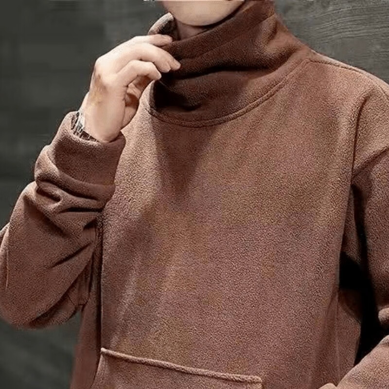 楠飞华裳卫衣男秋2025冬季高领加绒保暖外套韩版潮流休闲百搭高弹性卫衣男 【YST-W1】黑色 2XL