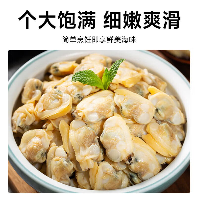 蛤蜊肉新鲜活剥花甲肉 冷冻无沙花蛤肉蚬子肉 活冻蛤肉500g*2袋【煲汤/炖菜】 1000g