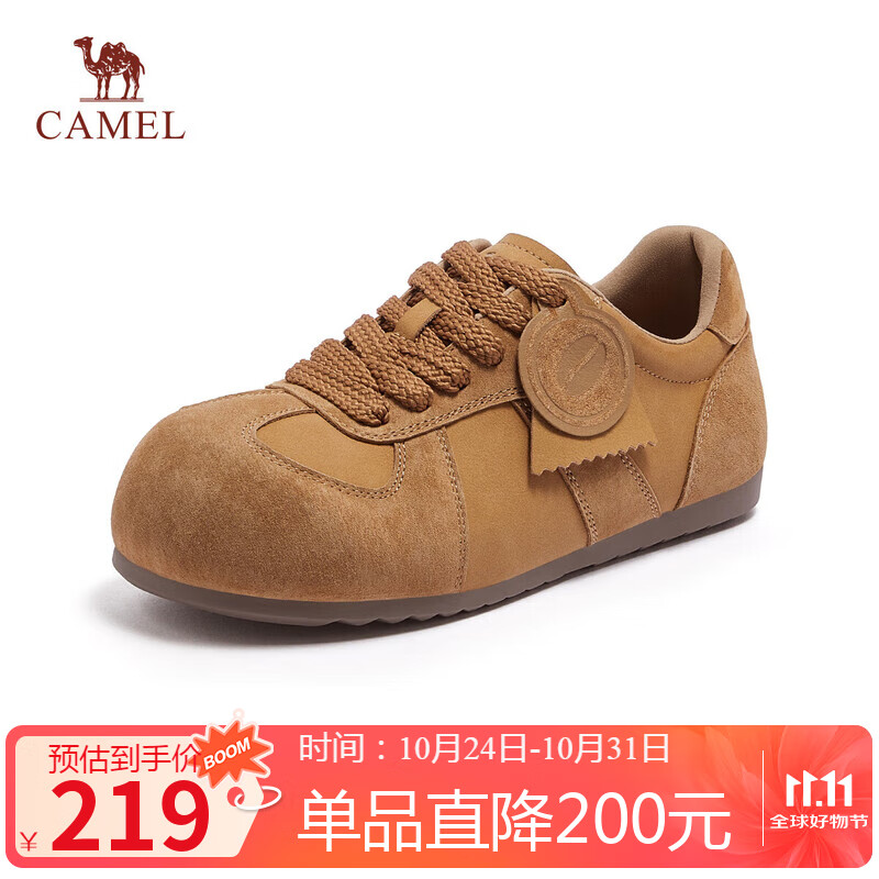 骆驼（CAMEL）勃肯鞋女松弛舒适大头平跟休闲鞋 L25A700113 深蓝  38 